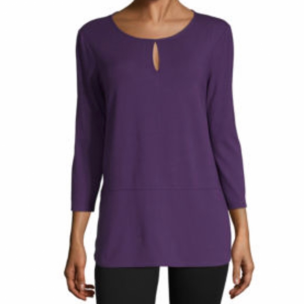 Liz Claiborne Top. Keyhole Neck 3/4 Sleeve NWT Size XL